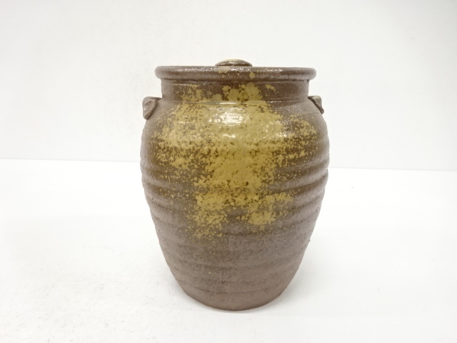  備前焼　木村友敬造　耳付水指